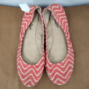 Lucky Brand Ballet Flats Coral Cream Womans Size 8.5M